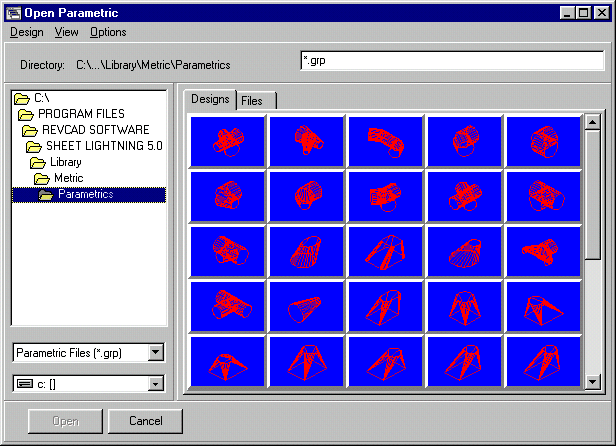 Parametric browser dialog