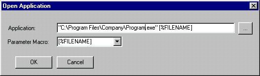 Open application dialog