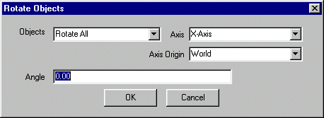 Rotate objects dialog